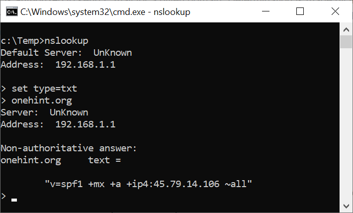 nslookup